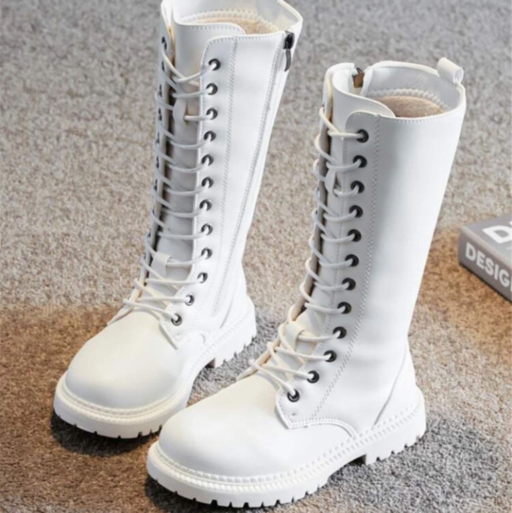 Knee High Lace Up Girls Boots